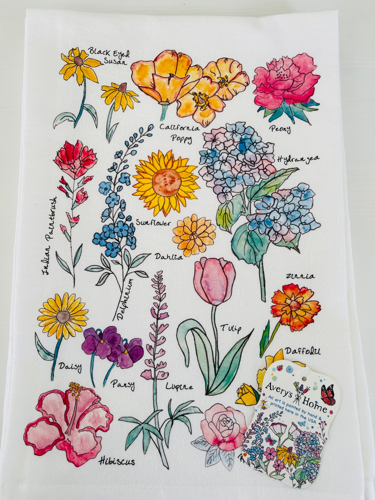 Watercolored Tea Towel