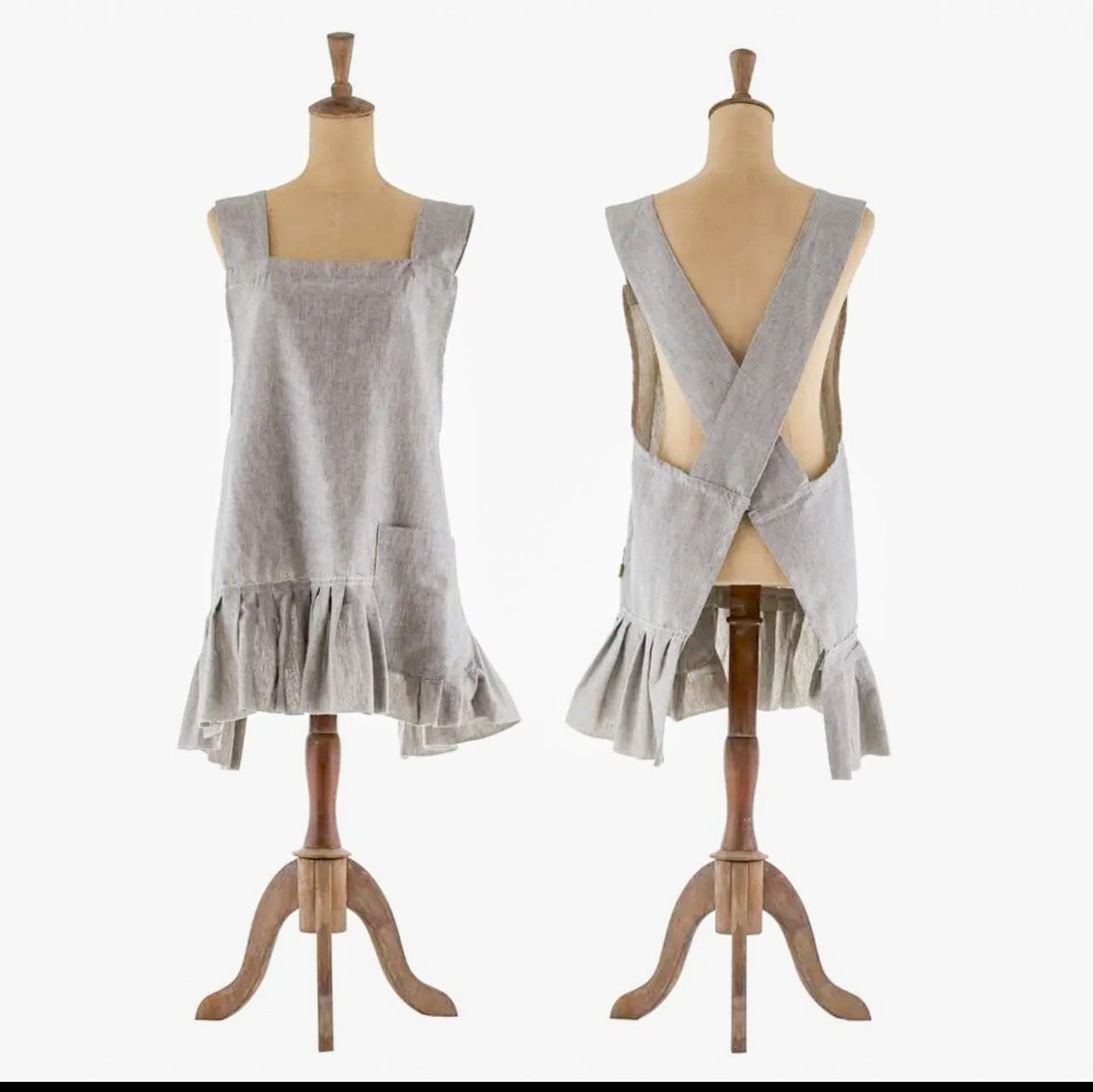 Chambray Apron with Ruffle