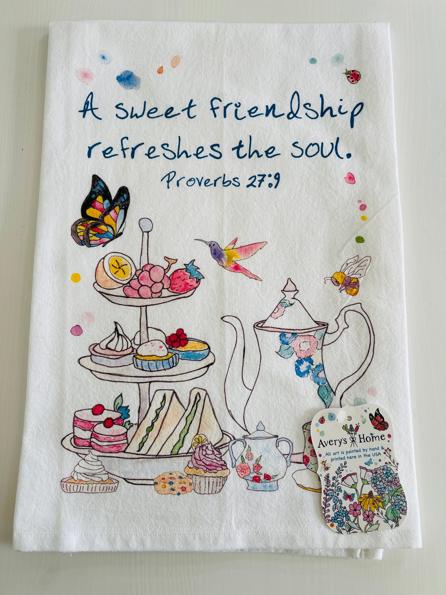 Watercolored Tea Towel
