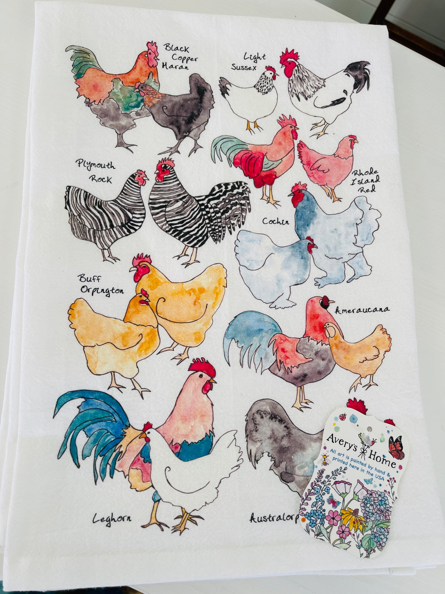 Watercolored Tea Towel