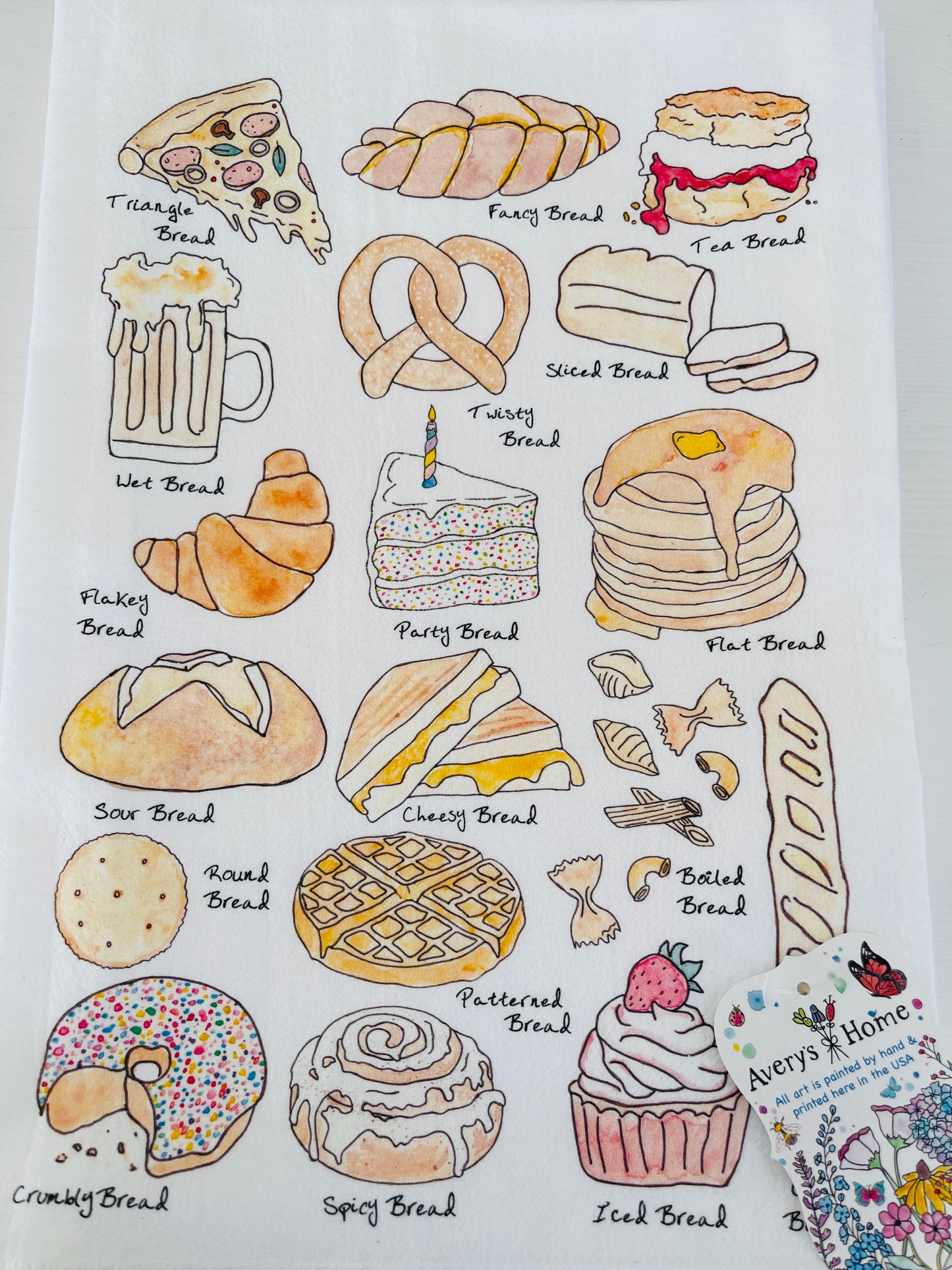 Watercolored Tea Towel