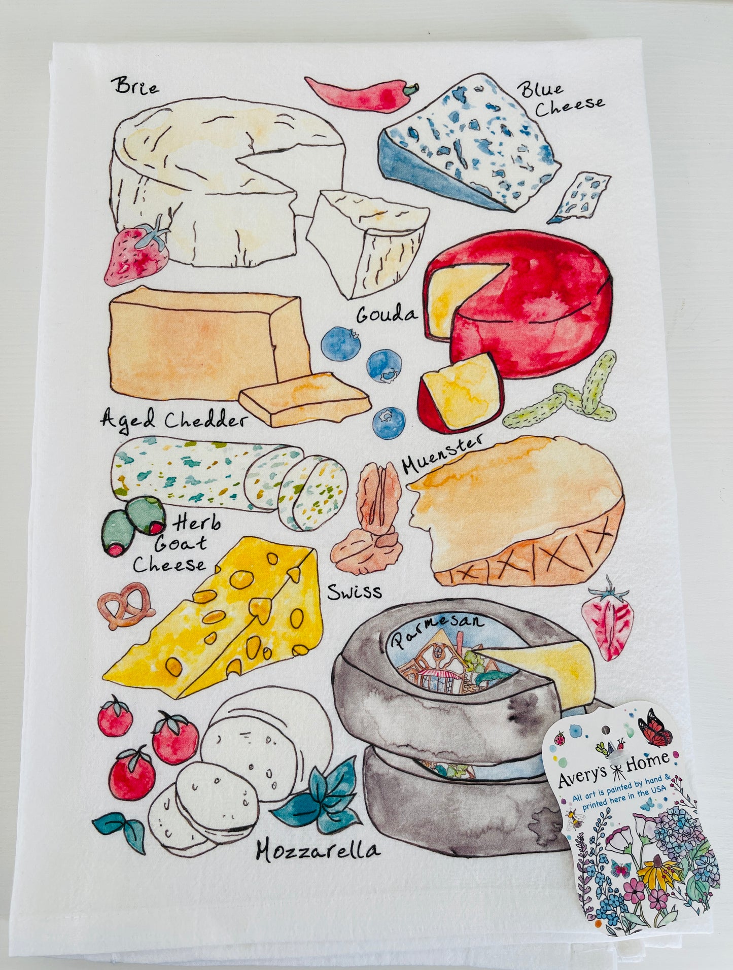 Watercolored Tea Towel