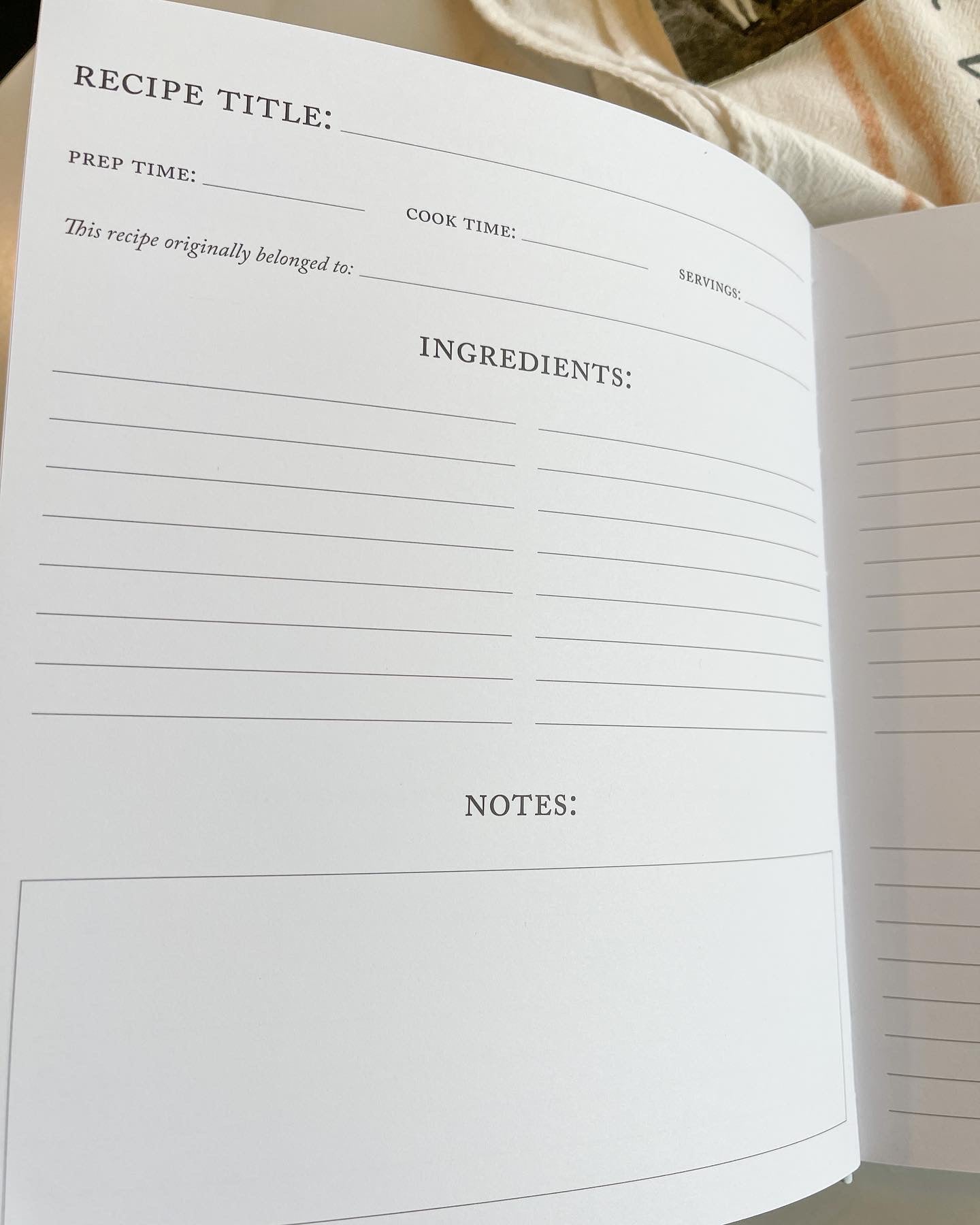 Family Recipe Book & Keepsake Journal